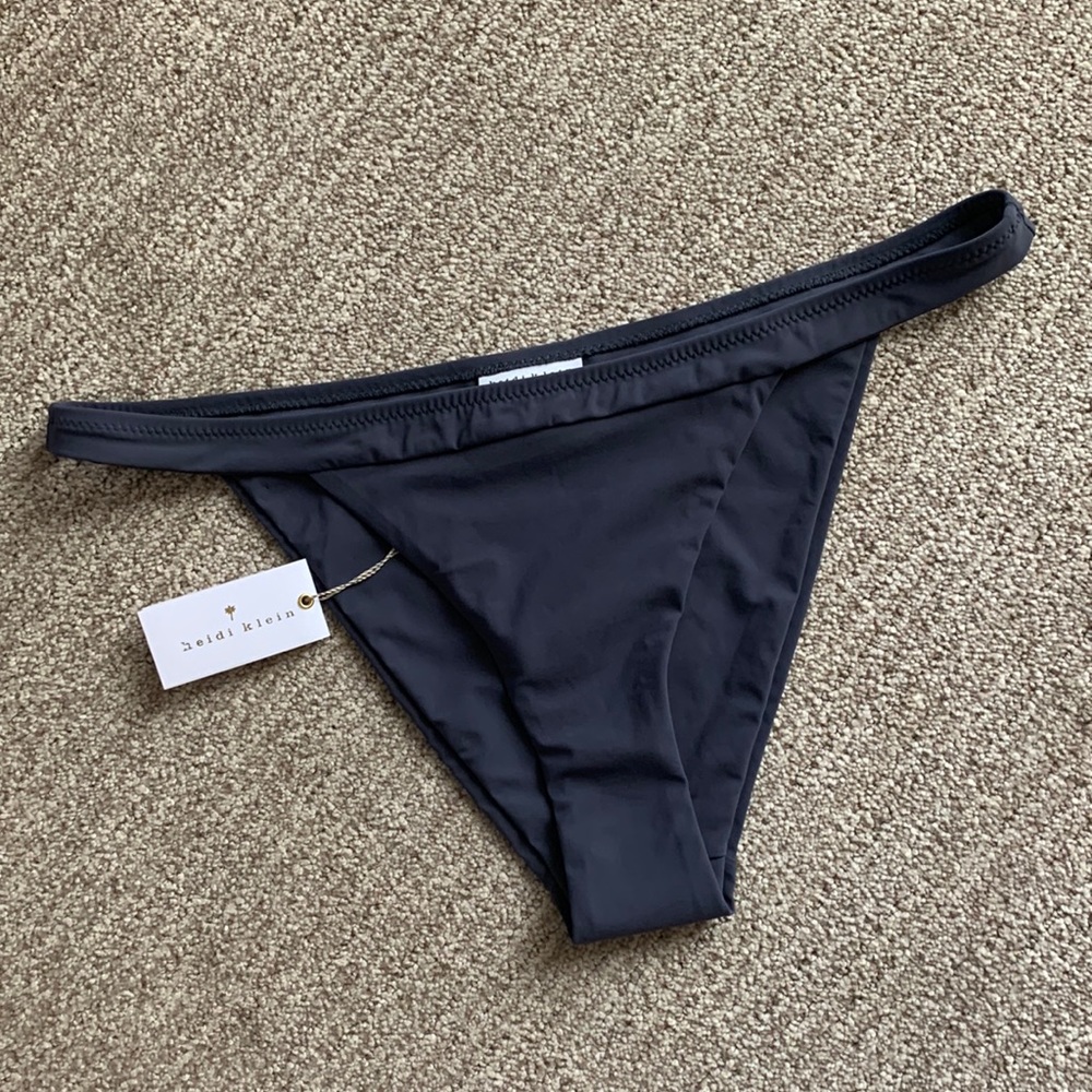 Heidi Klein High Leg Swim Bottom color NAV grey/blue size L brand New with tags